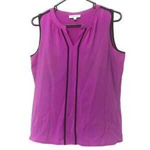 NWOT Calvin Klein Sleeveless Top Purple Size S Small Black Detail New